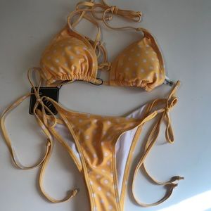 Yellow polka dot bikini!!! Never worn!!!